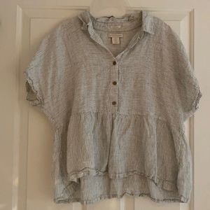 Catherine Malandrino linen swing blouse